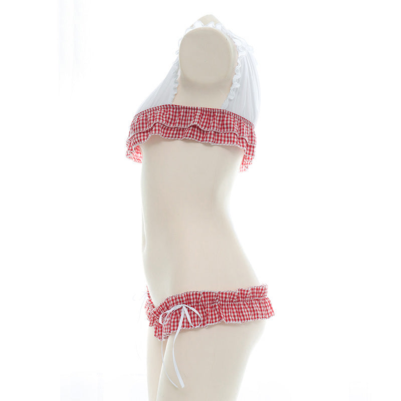 Kawaii Split Grid Leaking Milk Set