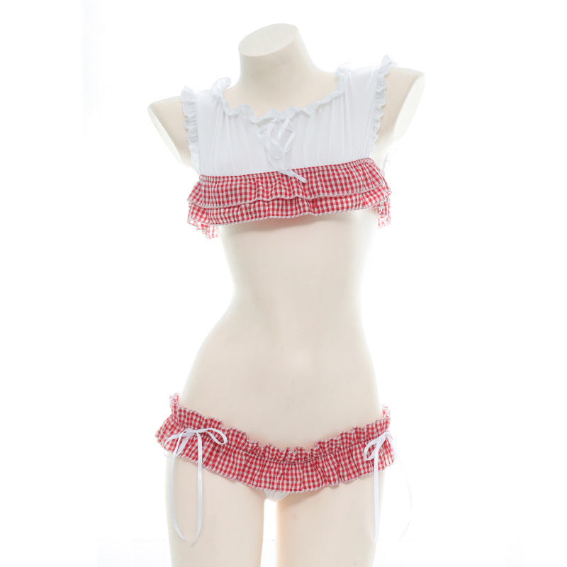 Kawaii Split Grid Leaking Milk Set
