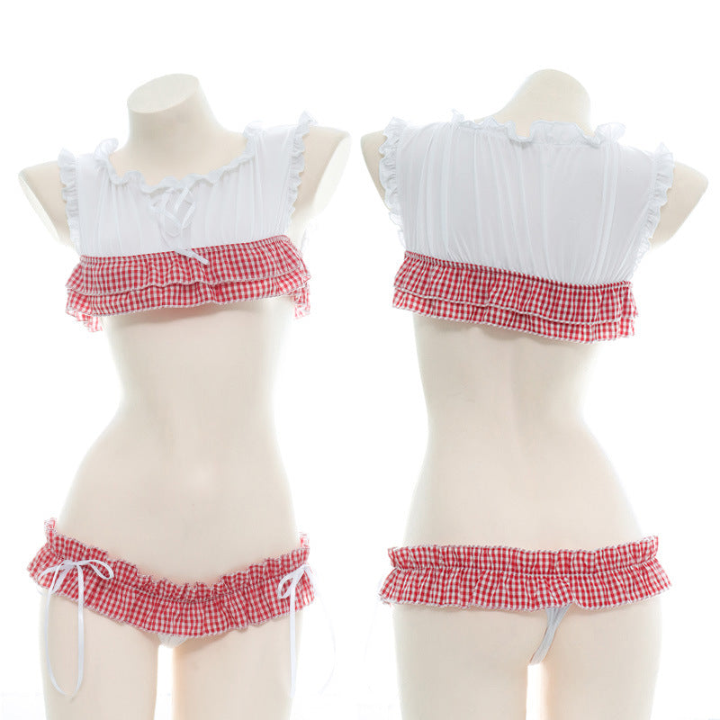 Kawaii Split Grid Leaking Milk Set