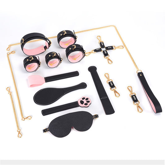 Sofyee  Bdsm  Genuine Leather Binding Bondage Rope Restraint Sex Adult Toy-9Pcs Set