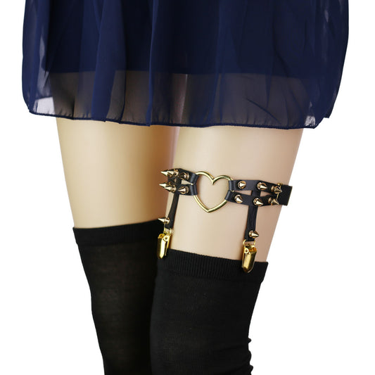 Gothic Pastel Lolita Rivet Leather Garter