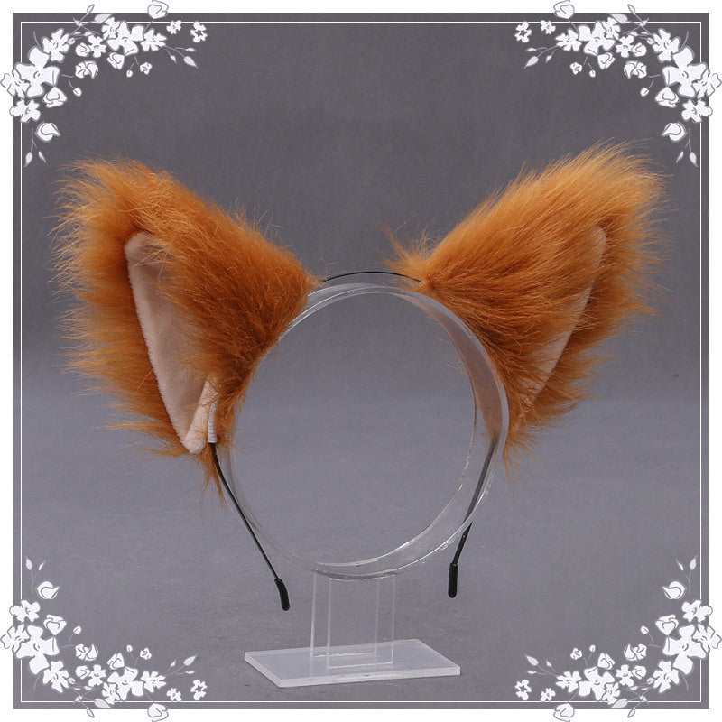 Anime Plüsch Falten Fuchs Ohr Haarnadel