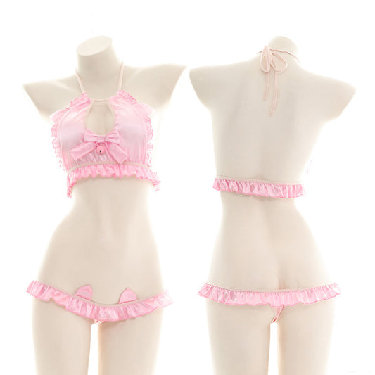 Sofyee   Pink Erotic Fun Halter Neck Sexy Lingerie