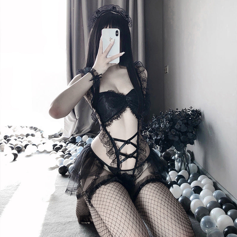 Sofyee  Cute Playful Maid'S Mesh Uniform