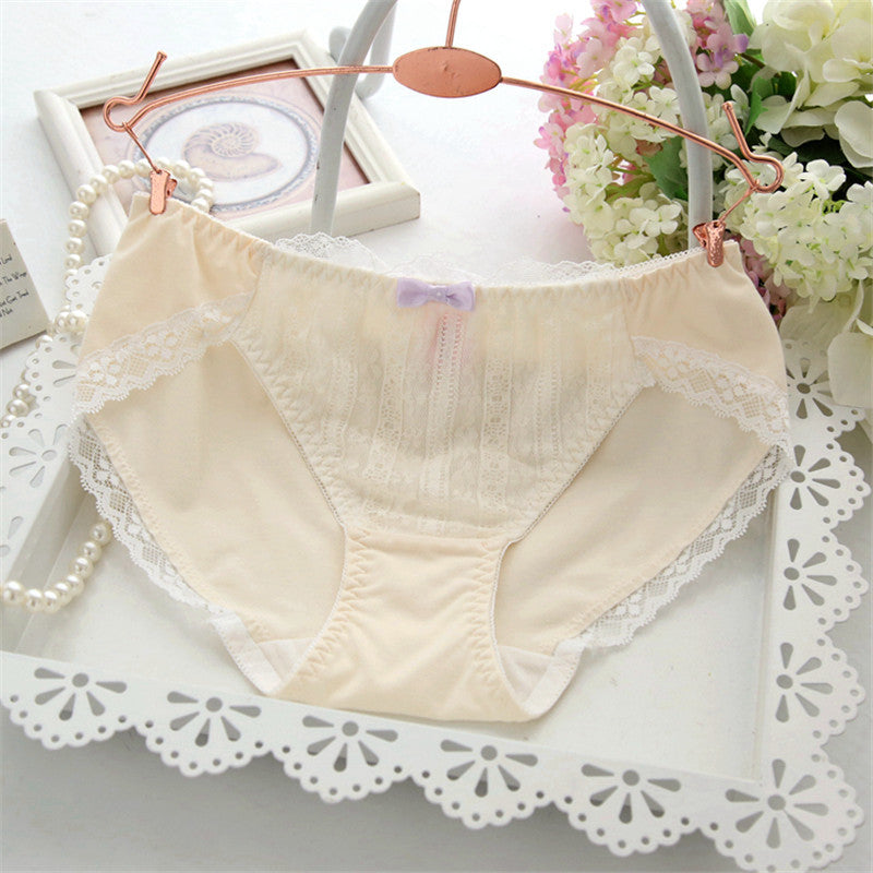 Wimpern Spitzen Schleife Girly Kawaii Sweetie Herz Unterwäsche Höschen 