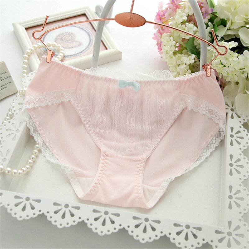 Wimpern Spitzen Schleife Girly Kawaii Sweetie Herz Unterwäsche Höschen 