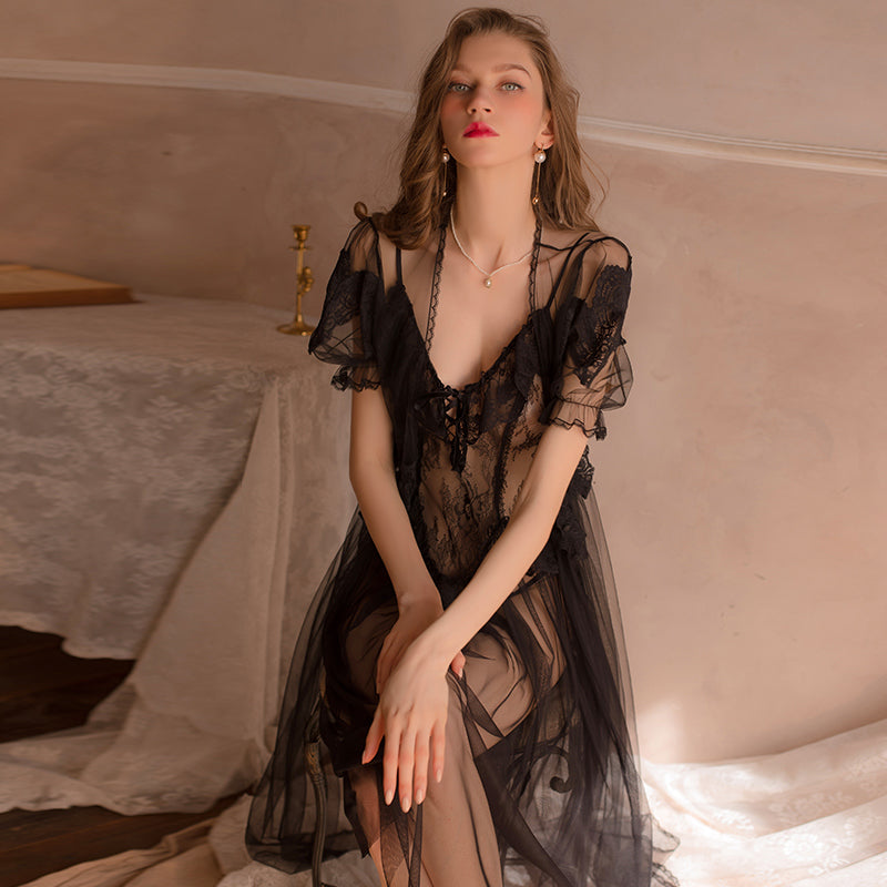 Pretty Honey Romance Lace Baby Doll Night Gown