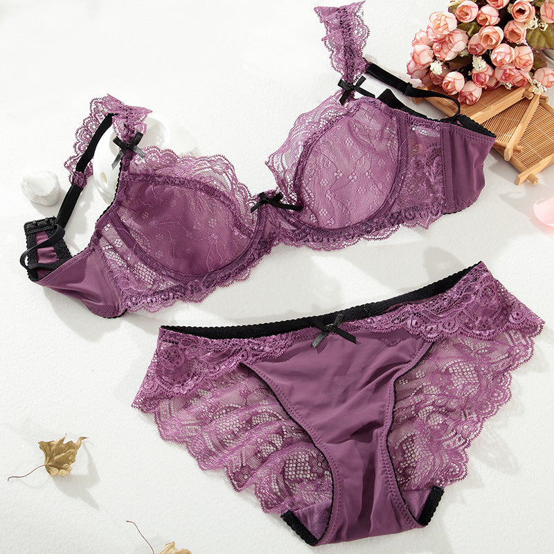 Lace Sheer Mesh 3/4 Cup Bra