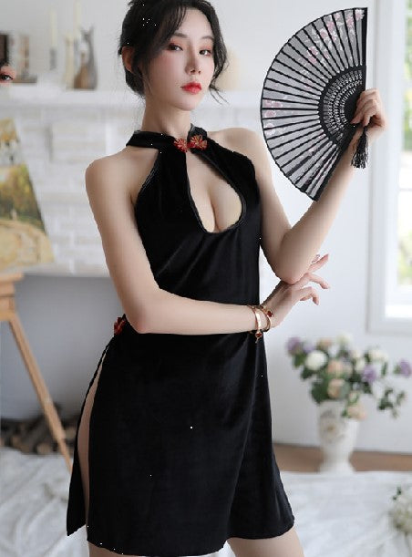 Cross-Border Slit Sexy Uniform Lingerie Nightdress