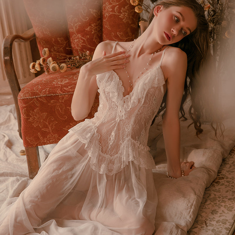 Pretty Honey Romance Lace Baby Doll Night Gown