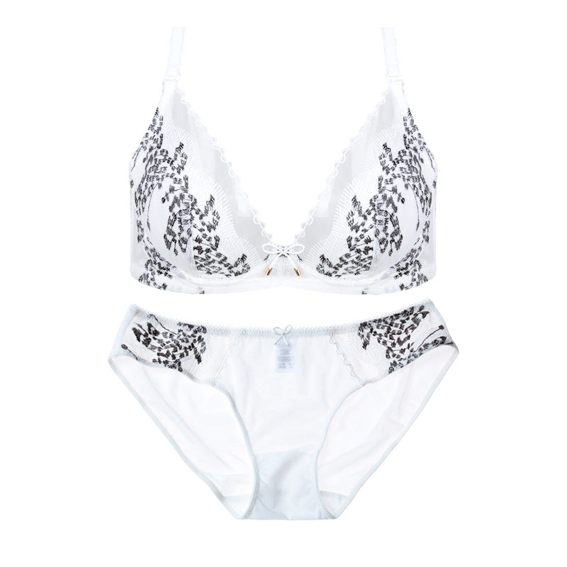 Cute Fur Lace Push Up Bra & Panty Set