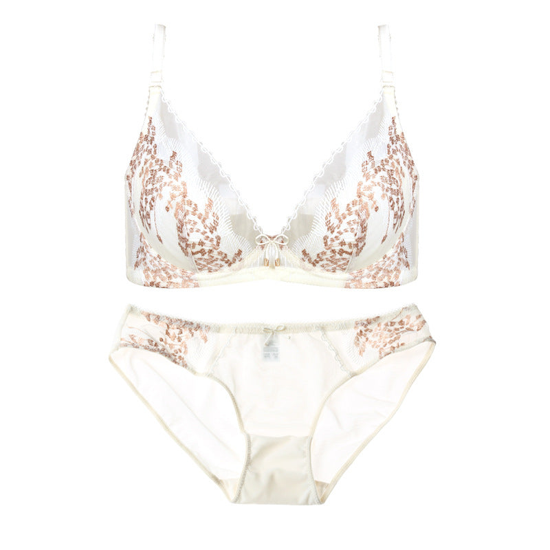 Cute Fur Lace Push Up Bra & Panty Set