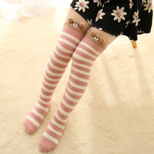 Bunny Striped Kawaii Tumblr Lolita Cutie Over Knee Thigh High Long Socks