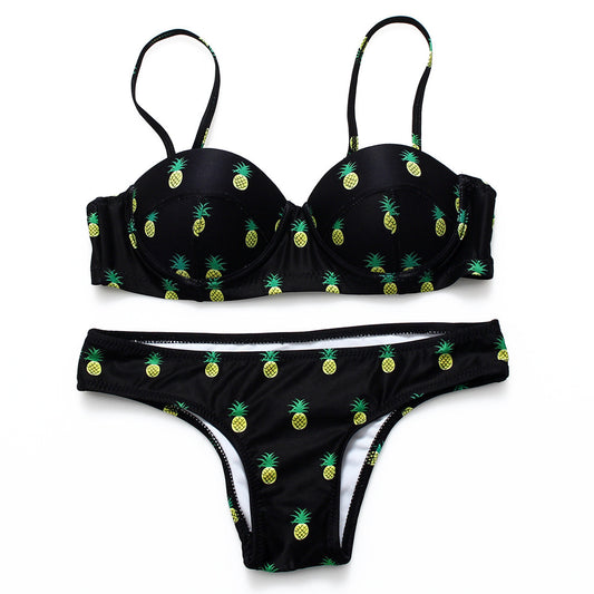 Eye Catching Pineapple Bikini Set - sofyee