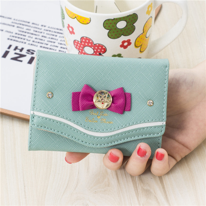 Lovely Luna Love Sailor Moon Cat Coin Leather Purse