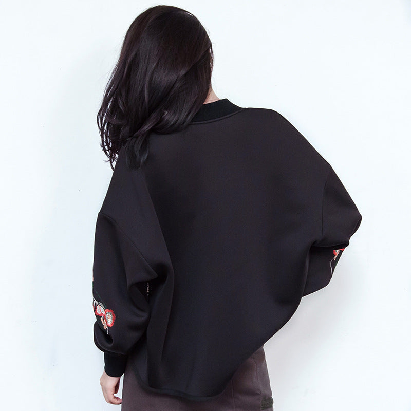 白鳥刺繍入りベースボールジャケット