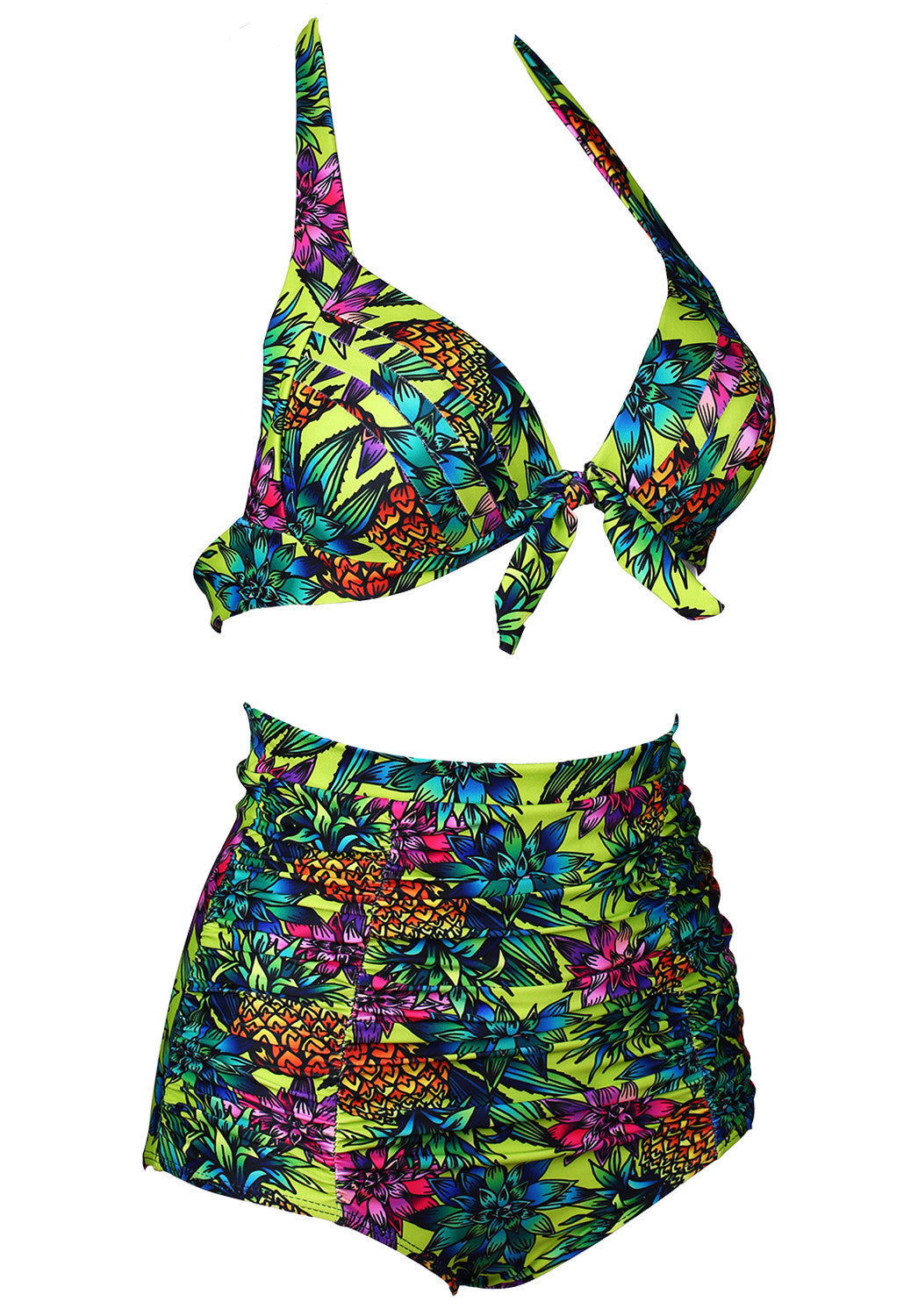 Spring Flower Blossom Bow-tie Bikini Set 170610 - sofyee