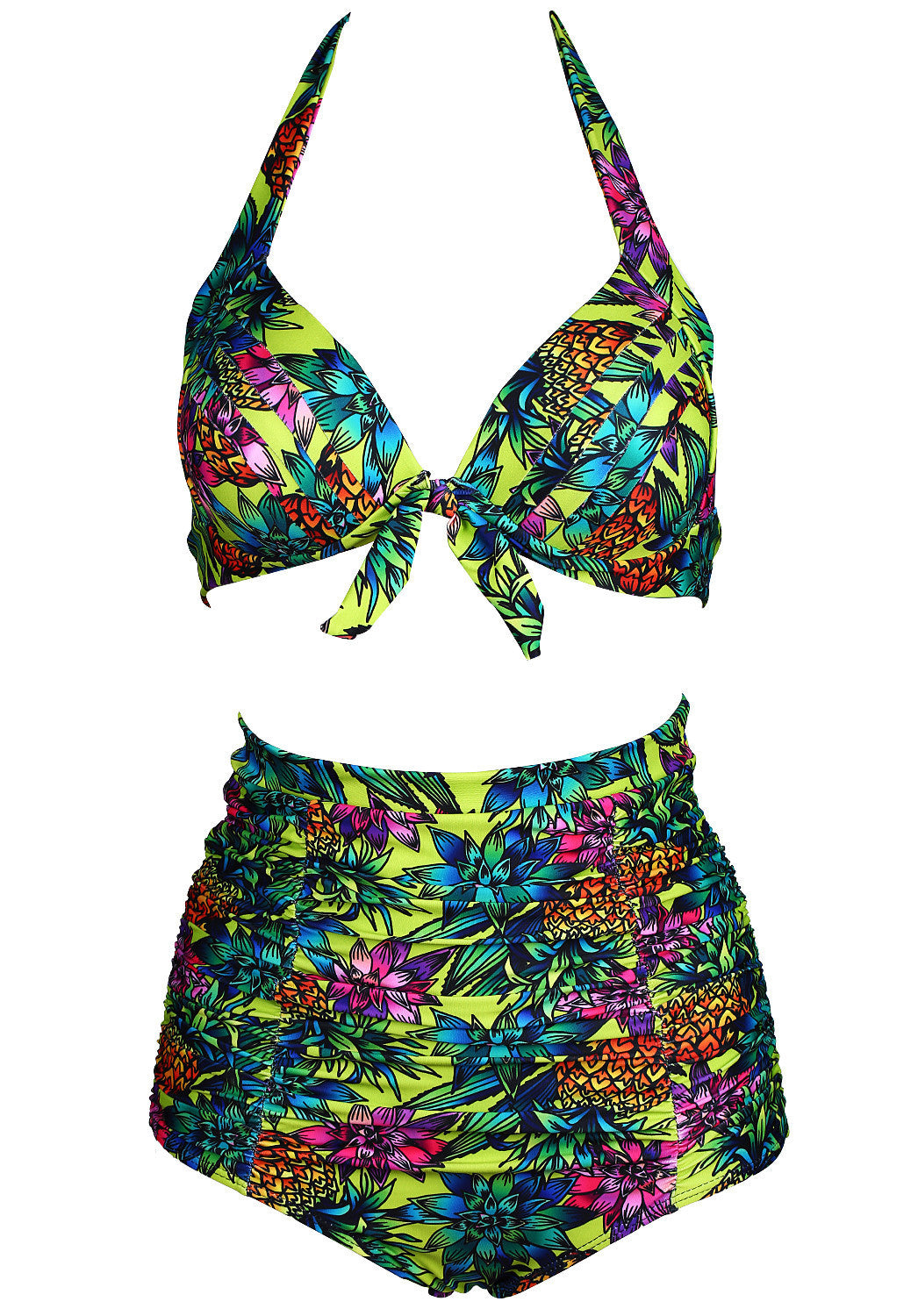 Spring Flower Blossom Bow-tie Bikini Set 170610 - sofyee