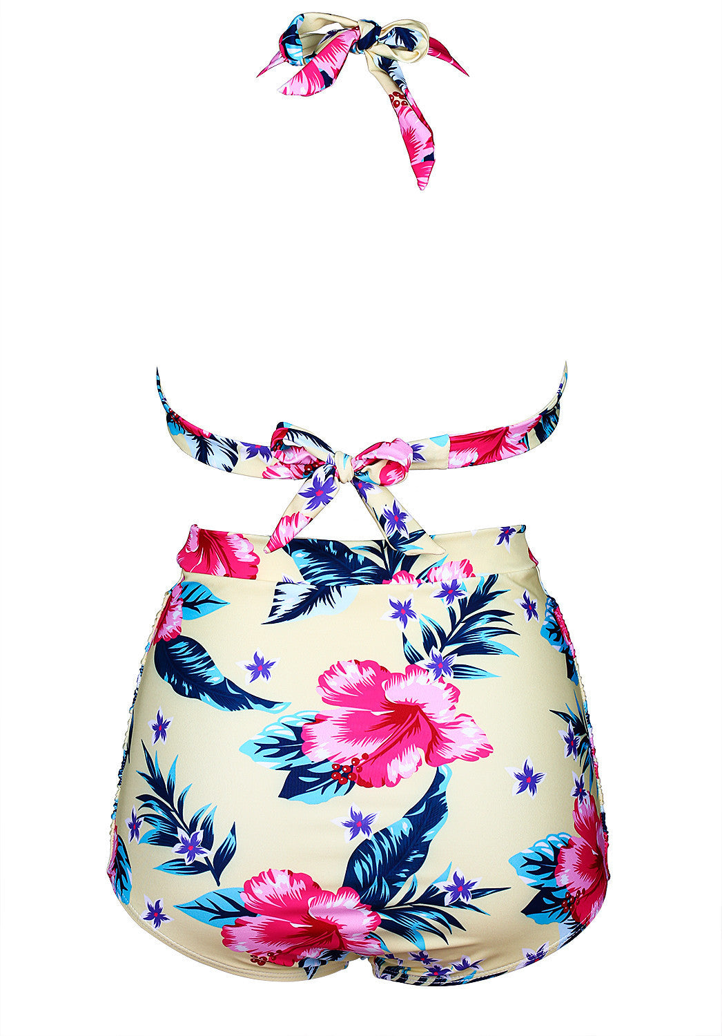 Spring Flower Blossom Bow-tie Bikini Set 170610 - sofyee