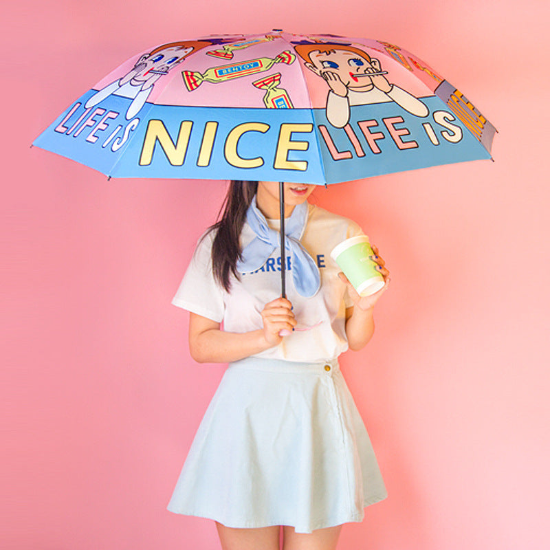 Pastel Cartoon Kawaii Aesthetic Umbrella