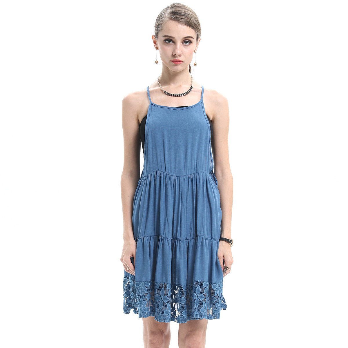 Embrace Summer Reversible Crochet Hollow Out Slip Dress - sofyee