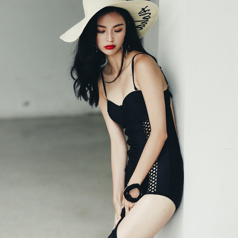 Black Pearl Modest One Piece Cover Up Swimsuit Set