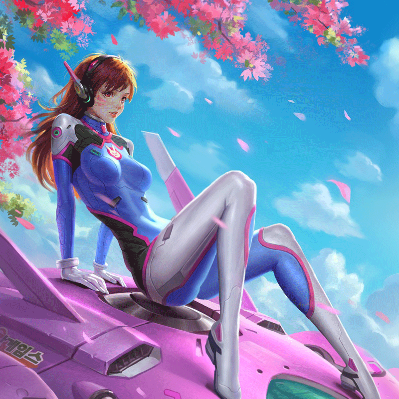 Katze Hase Anime Kawaii D.VA Overwatch Cosplay süßer einteiliger Body