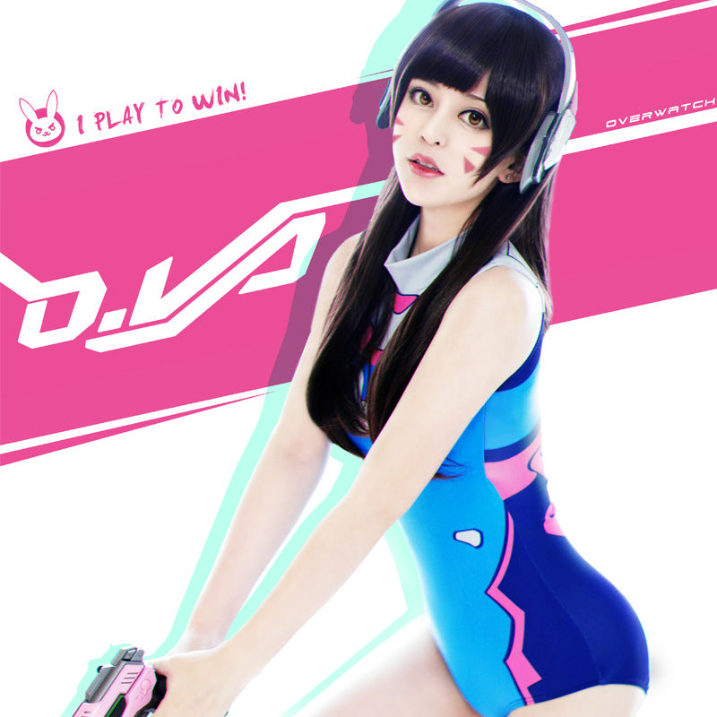 Anime Kawaii D.VA Overwatch Cosplay Cute One Piece Swimsuit
