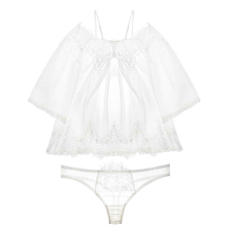 Butterfly All Over See Through Baby Doll Sheer Lingerie Set