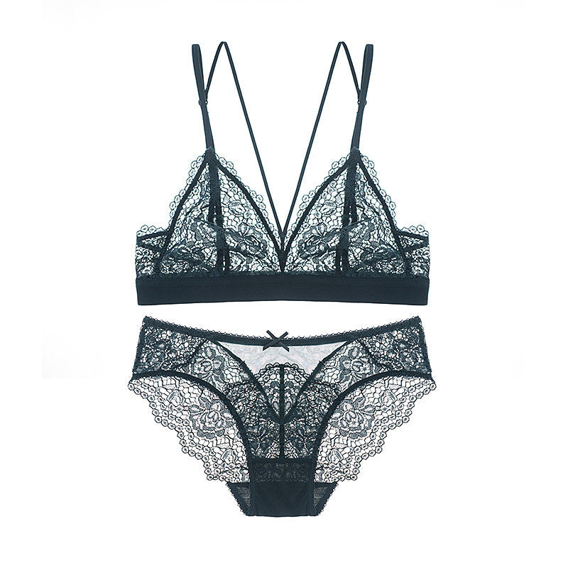 Romantic Eyelash Trimmed Bralette & Panty Set
