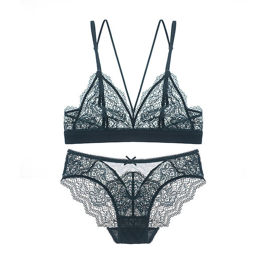 Romantic Eyelash Trimmed Bralette & Panty Set