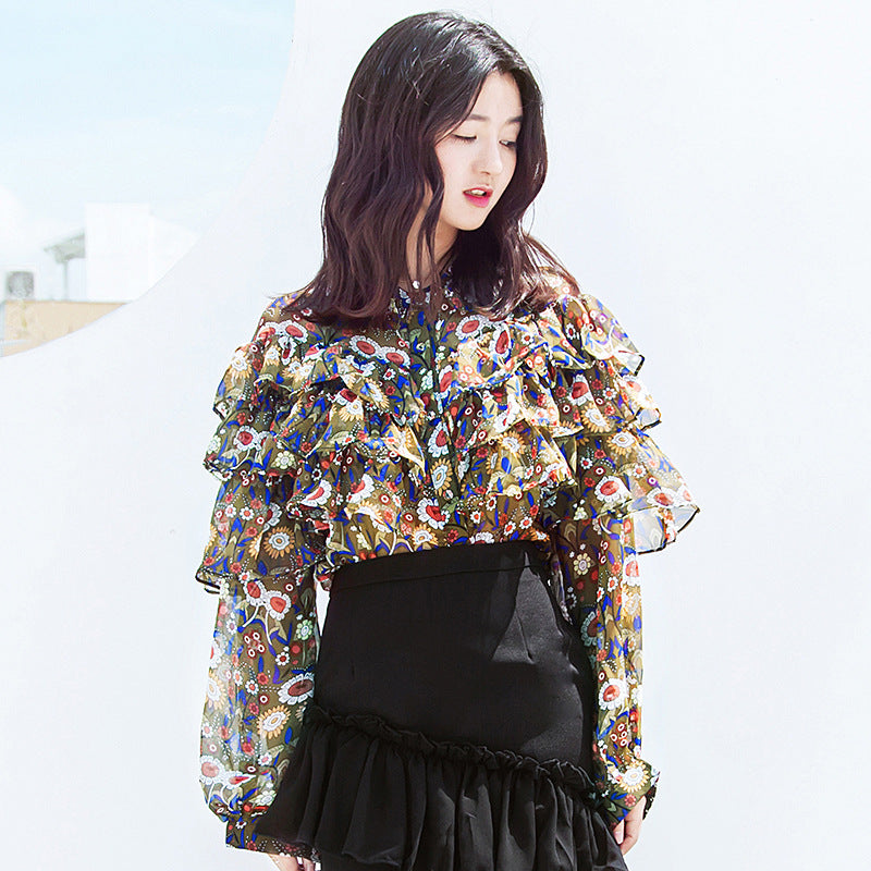 Blossom In The Fall Ruffle Blouse