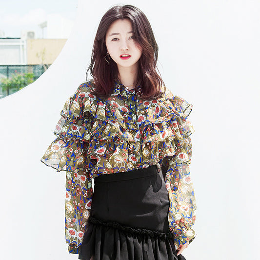 Blossom In The Fall Ruffle Blouse