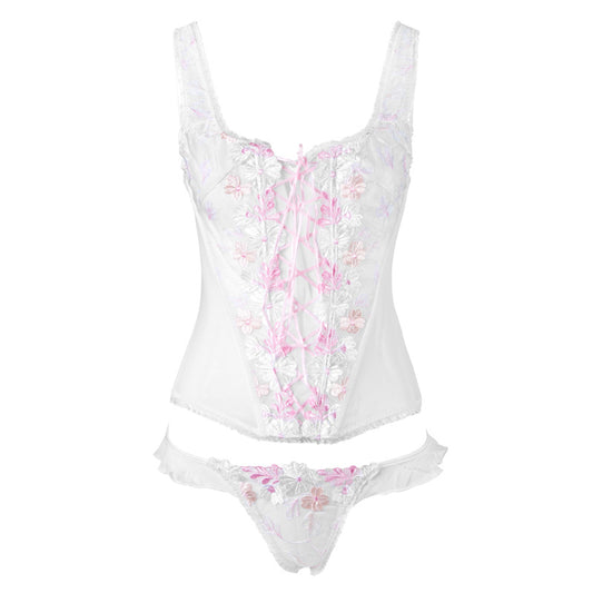 Snow Princess Flower Corset Lingerie