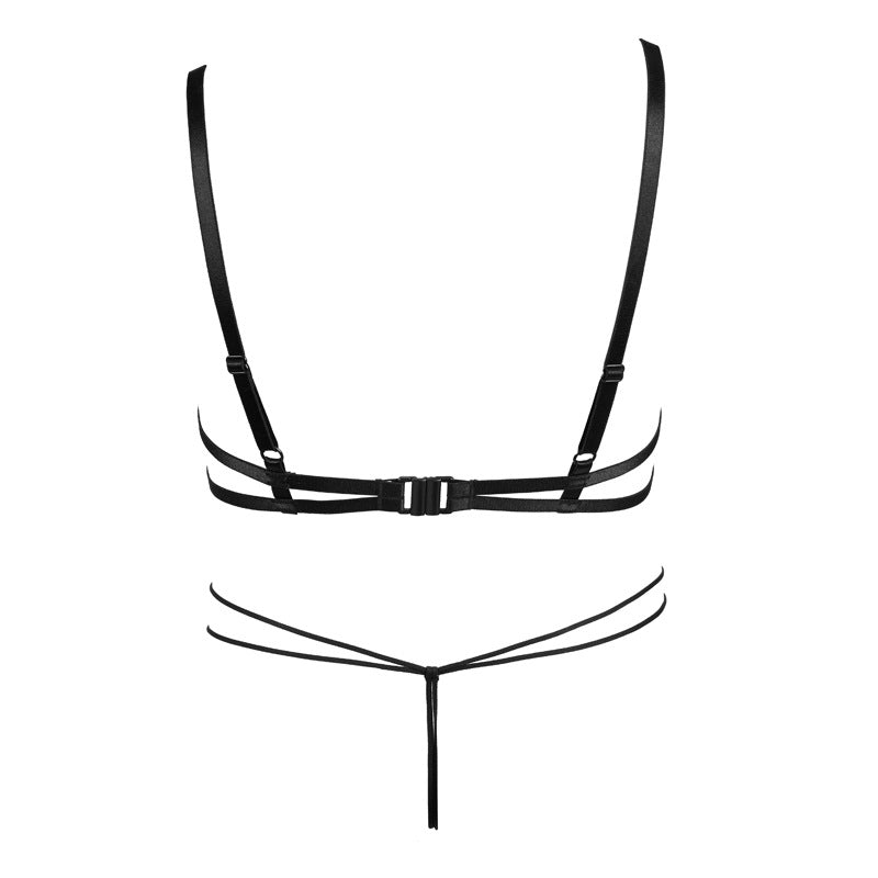 Exotic Black See Through Lace Open Cup Lingerie