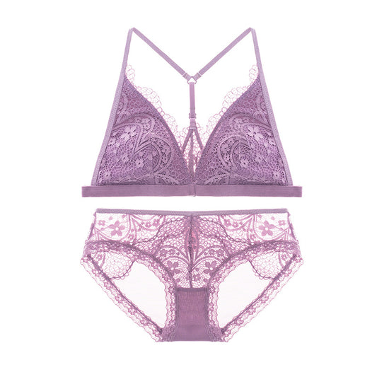 Sheer Mesh Lace Floral Embroidered Bra & Panty Sets