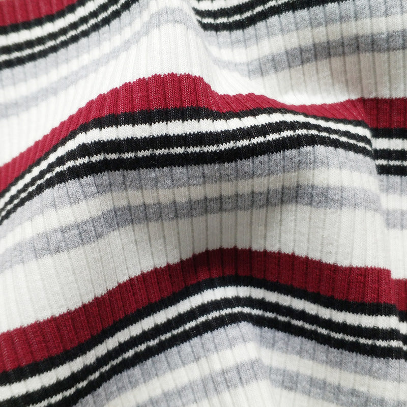 Choker Bell Sleeves Striped Top 43003