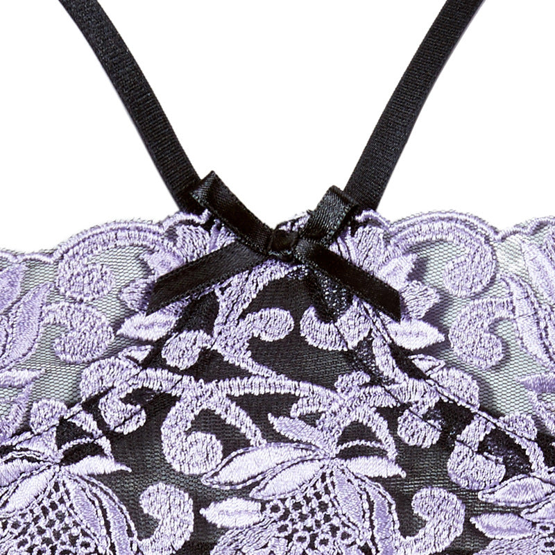 Seductive Lace Floral Open Cup Lingerie