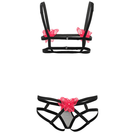 Butterfly Open Bra Set