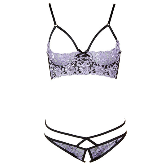 Seductive Lace Floral Open Cup Lingerie