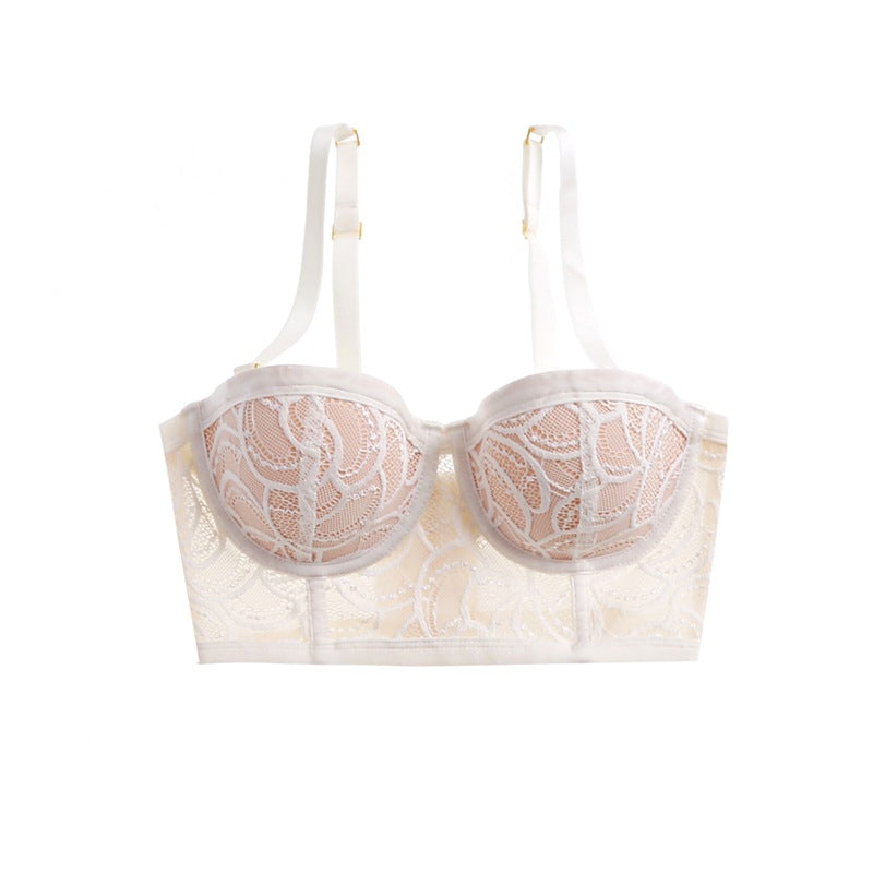 Sweet Bridal Vibes Pink Long Lined Bra Set