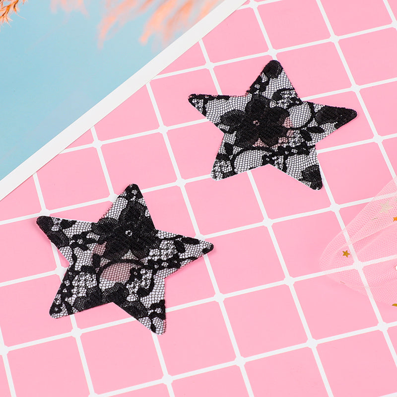 Sofyee Fun Gathers Breathable Heart-Shaped Five-Pointed Star Silk Nipple