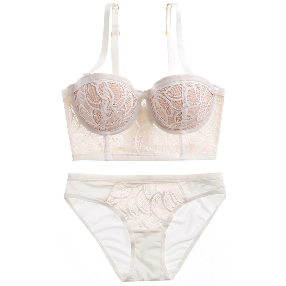 Sweet Bridal Vibes Pink Long Lined Bra Set