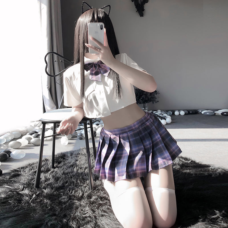 Anime School Girl Shirt Skirt Set