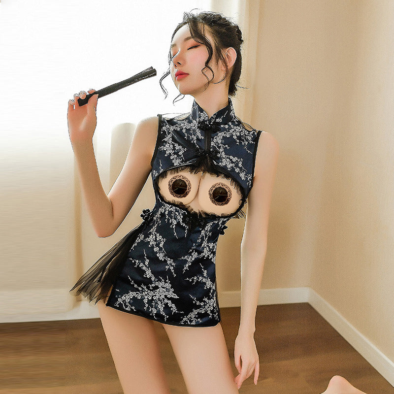 Sofyee Sexy Spitzen-Cheongsam im Retro-Stil mit Pilzspitze 
