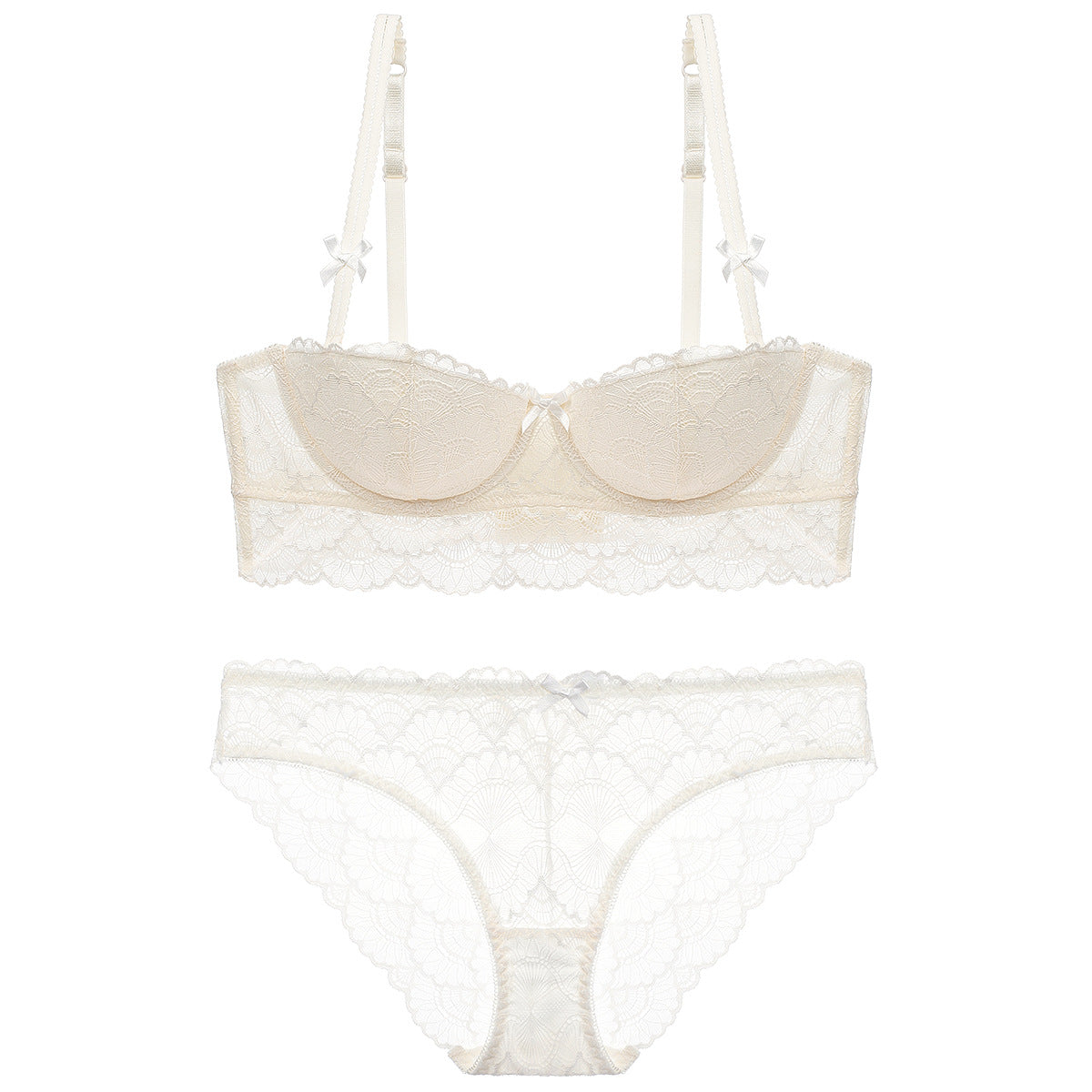 Lovely See Through Mesh Underwire Bra & Panty Set