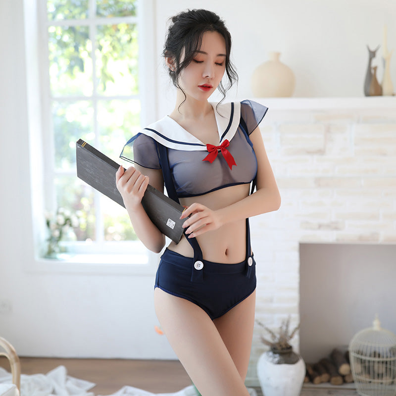 Kawaii Japanese Anime  school Rompers Lingerie Set