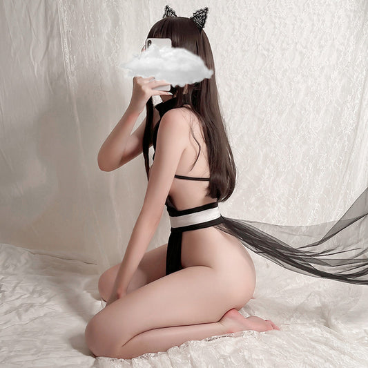 Anime Japanese Style Sexy Keyhole Heart Maid Dress Lingerie Set