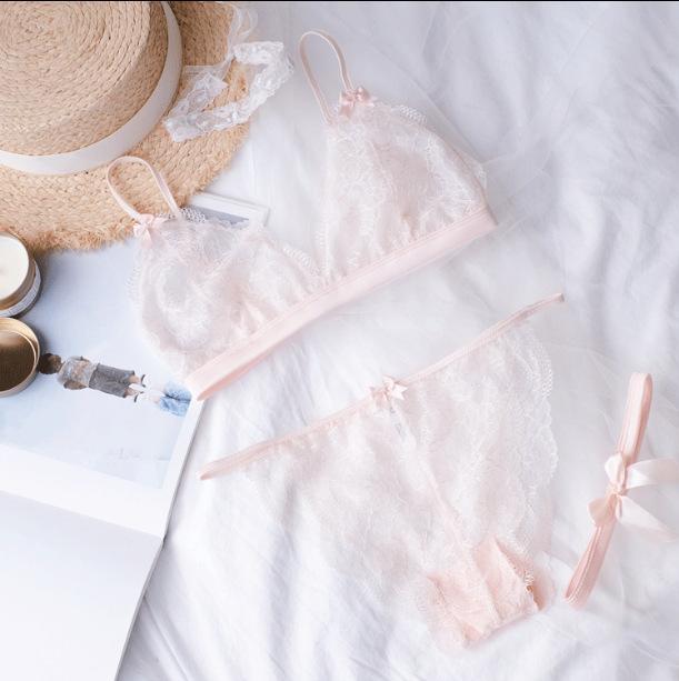 Sheer Happy Weekend Rose Pink Angel Cute Sweetie Baby Bralette Set