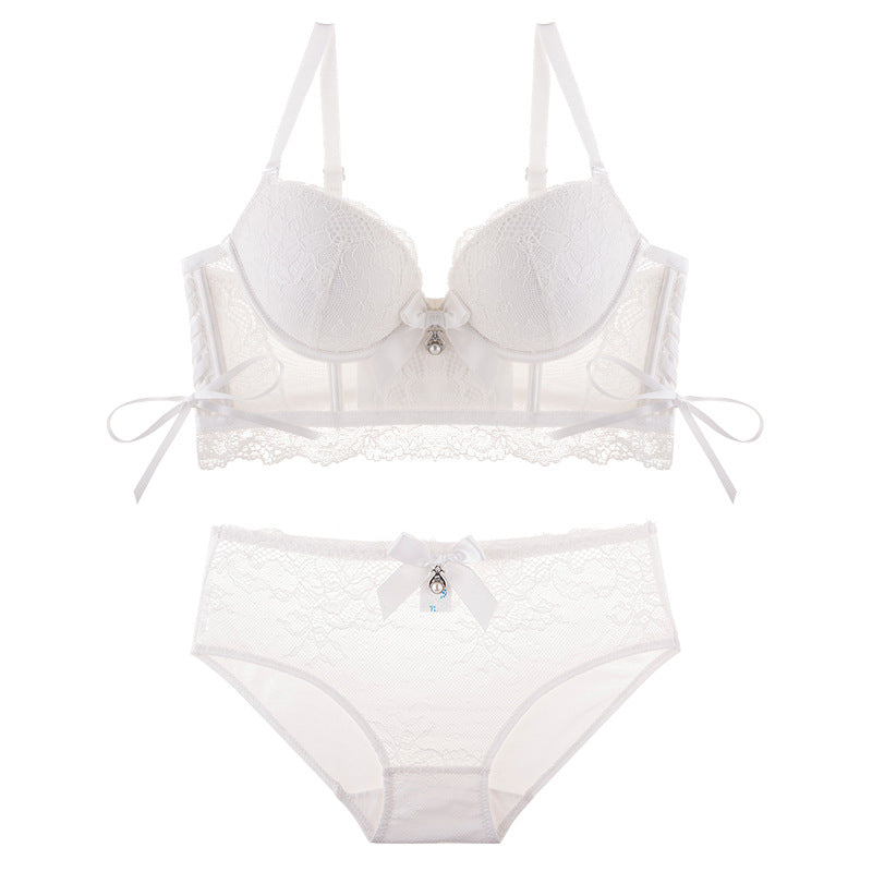 Lace Trimmed Wirefree  White To Love Cute Sweet Bra